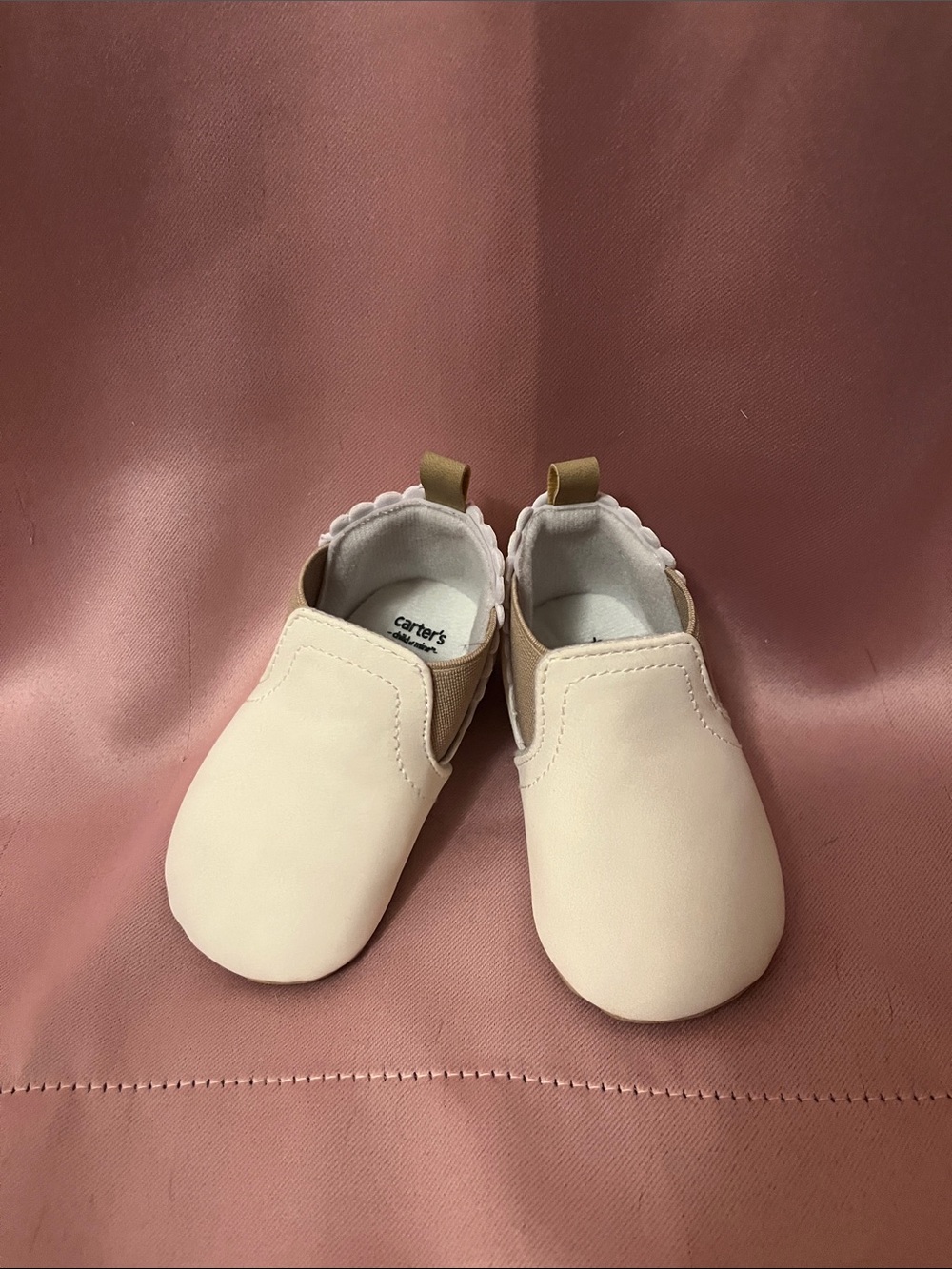 Carter's Beige Cream Slip-On Baby Shoes